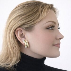 Vintage Christian Dior Crystal Clip-On Earrings